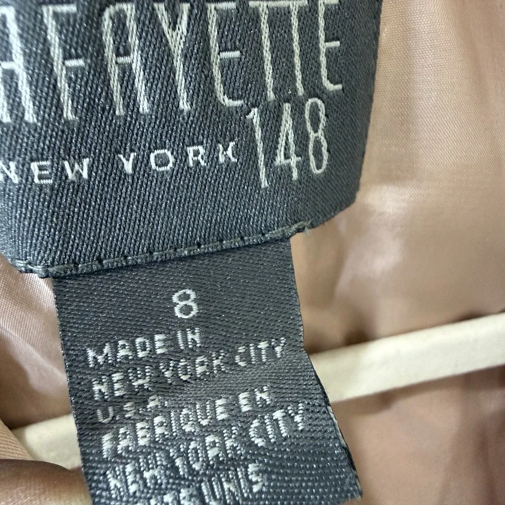 Lafayette 148 New York Career Long Sleeve Pale Pink Quiet Luxury Wool Blazer 8